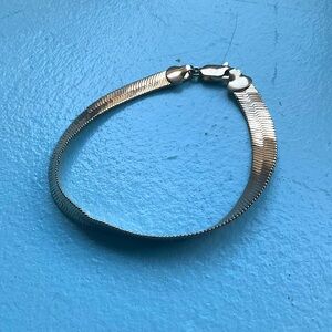 14K Solid White Gold Snake Chain Bracelet